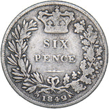 1842 Sixpence - Victoria British Silver Coin