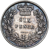 1845 Sixpence - Victoria British Silver Coin