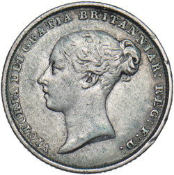 1845 Sixpence - Victoria British Silver Coin - Nice