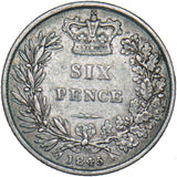 1845 Sixpence - Victoria British Silver Coin - Nice