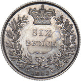 1853 Sixpence - Victoria British Silver Coin - Very Nice