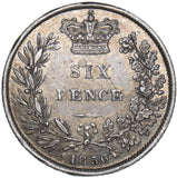 1856 Sixpence - Victoria British Silver Coin - Very Nice