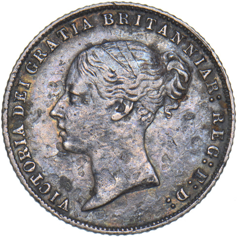 1859 Sixpence (9 over 8) - Victoria British Silver Coin