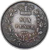 1863 Sixpence - Victoria British Silver Coin - Nice