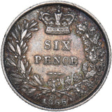 1866 Sixpence (Die no. 29) - Victoria British Silver Coin - Nice
