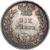 1879 Sixpence - Victoria British Silver Coin - Very Nice