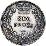 1881 Sixpence - Victoria British Silver Coin - Very Nice