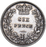 1881 Sixpence - Victoria British Silver Coin - Nice