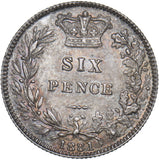 1881 Sixpence - Victoria British Silver Coin - Very Nice