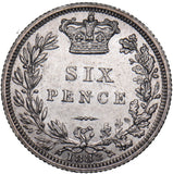 1883 Sixpence - Victoria British Silver Coin - Superb