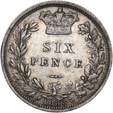 1883 Sixpence - Victoria British Silver Coin - Very Nice