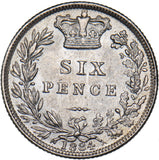 1884 Sixpence - Victoria British Silver Coin - Superb