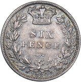 1884 Sixpence - Victoria British Silver Coin - Nice
