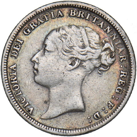 1884 Sixpence - Victoria British Silver Coin - Nice