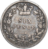 1884 Sixpence - Victoria British Silver Coin - Nice