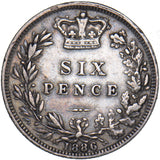 1886 Sixpence - Victoria British Silver Coin - Nice