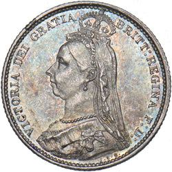 1887 Sixpence - Victoria British Silver Coin - Very Nice