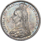 1887 Sixpence - Victoria British Silver Coin - Very Nice