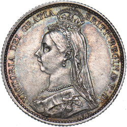 1887 Sixpence - Victoria British Silver Coin - Very Nice
