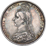 1887 Sixpence - Victoria British Silver Coin - Very Nice