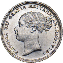 1887 Sixpence (Young Head) - Victoria British Silver Coin - Superb