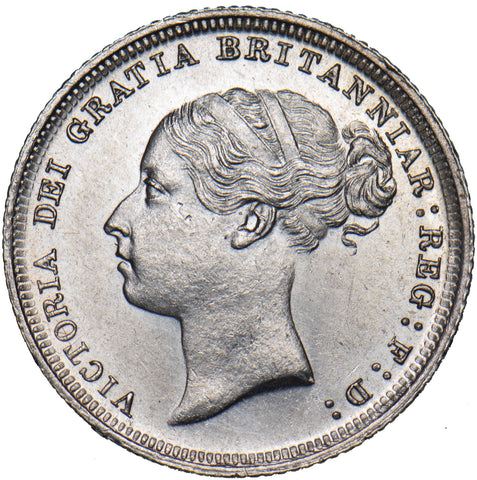 1887 Sixpence (Young Head) - Victoria British Silver Coin - Superb
