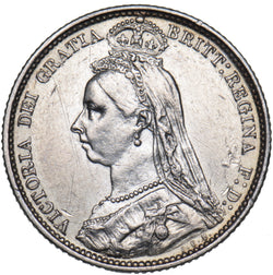 1887 Sixpence (R Over B?) - Victoria British Silver Coin
