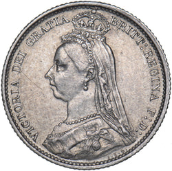 1887 Sixpence - Victoria British Silver Coin - Nice