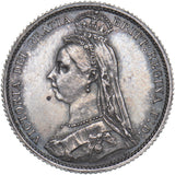 1887 Sixpence - Victoria British Silver Coin - Very Nice