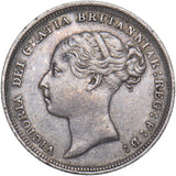 1887 Sixpence (Young Head ) - Victoria British Silver Coin - Nice