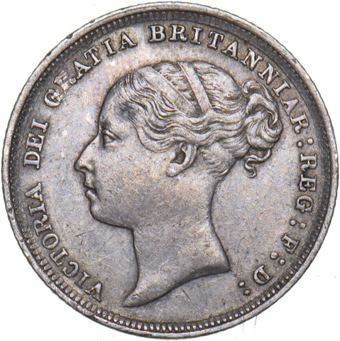 1887 Sixpence (Young Head ) - Victoria British Silver Coin - Nice