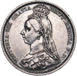 1887 Sixpence (R Over I) - Victoria British Silver Coin