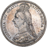 1887 Sixpence - Victoria British Silver Coin - Superb