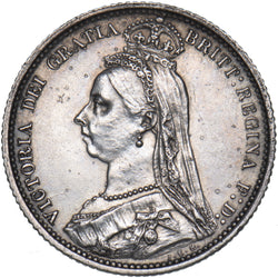 1887 Sixpence (R Over V) - Victoria British Silver Coin - Nice
