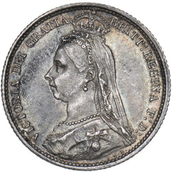 1887 Sixpence - Victoria British Silver Coin - Nice