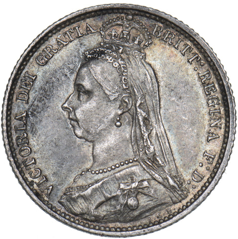 1887 Sixpence - Victoria British Silver Coin - Nice