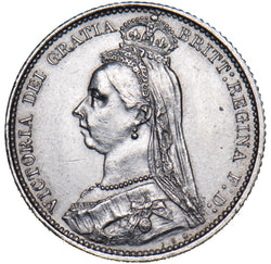 1887 Sixpence (R Over I) - Victoria British Silver Coin - Very Nice