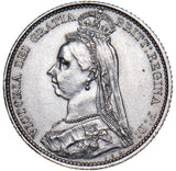 1887 Sixpence (R Over I) - Victoria British Silver Coin - Very Nice