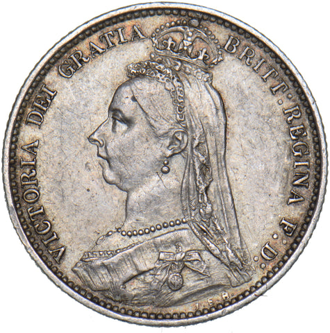 1887 Sixpence - Victoria British Silver Coin - Nice