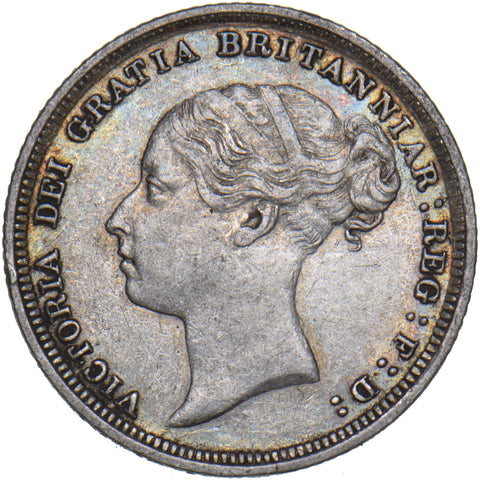 1887 Sixpence (Young Head ) - Victoria British Silver Coin - Nice