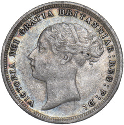 1887 Sixpence (Young Head ) - Victoria British Silver Coin - Nice
