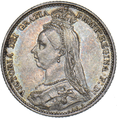 1887 Sixpence - Victoria British Silver Coin - Very Nice