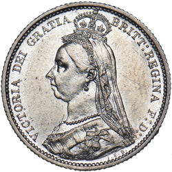 1888 Sixpence - Victoria British Silver Coin - Very Nice