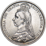 1889 Sixpence - Victoria British Silver Coin - Very Nice