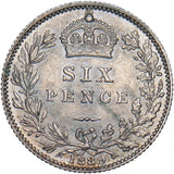 1889 Sixpence - Victoria British Silver Coin - Very Nice