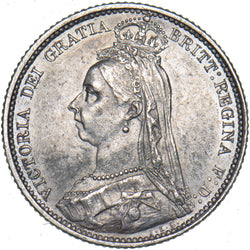 1889 Sixpence - Victoria British Silver Coin - Very Nice