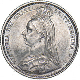 1889 Sixpence - Victoria British Silver Coin - Very Nice