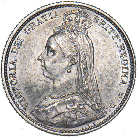 1889 Sixpence - Victoria British Silver Coin - Very Nice