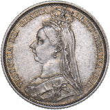 1889 Sixpence - Victoria British Silver Coin - Very Nice