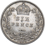 1889 Sixpence - Victoria British Silver Coin - Very Nice